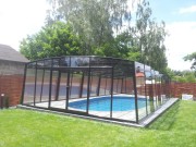 Eleganckie zadaszenie 9,0 x 4,00 x 2,25 basenowe wysokie CASABLANCA XL  poliwęglan lity pokrywa basenowa hala basenowa jacuzzi